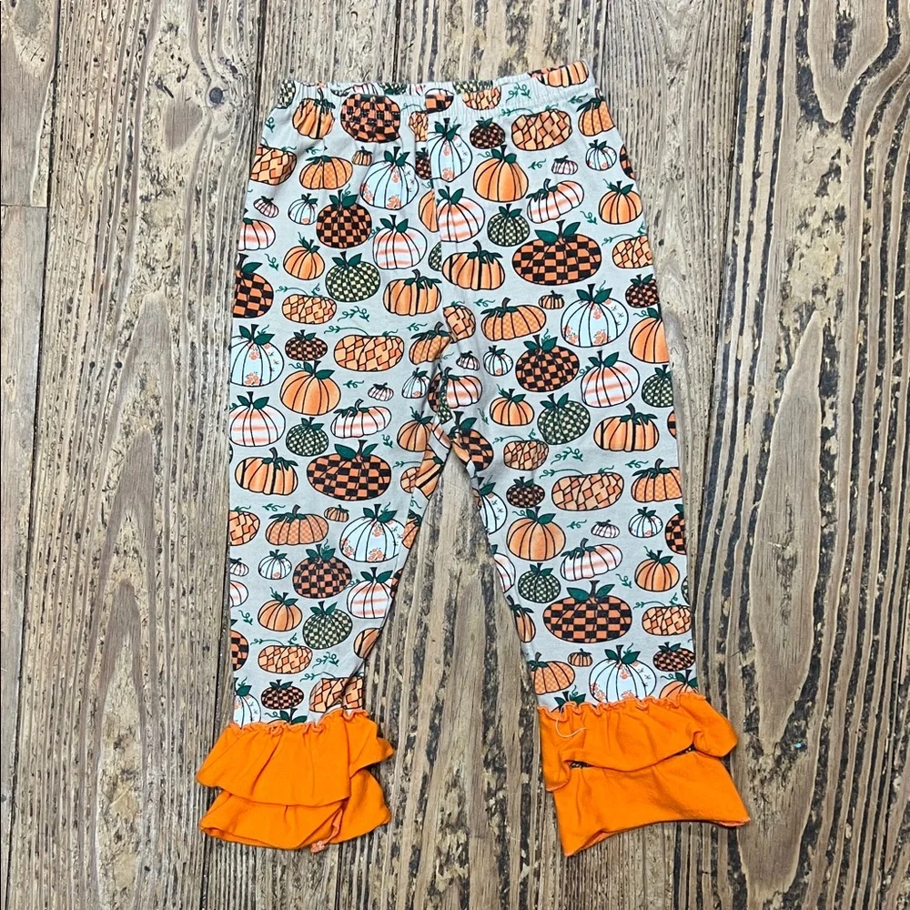 Pumpkin Print Ruffle Pants - Picture 1 of 1